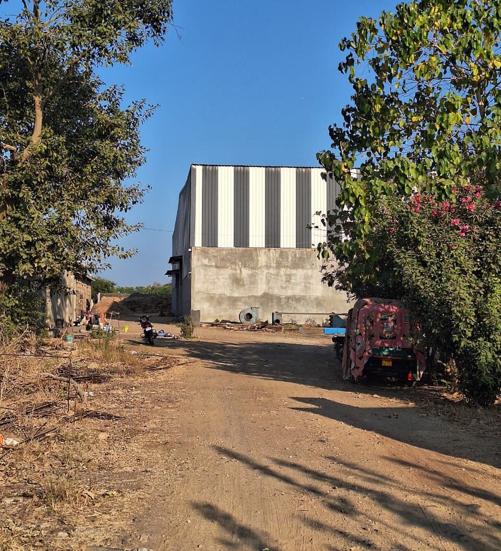 The Biogreen Energy briquetting plant on Bhesan Road, Junagadh